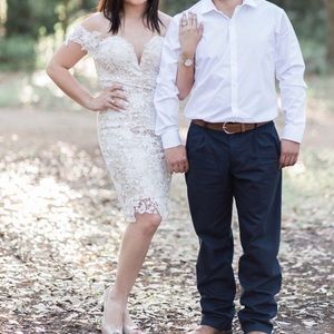 Beautiful Lace off the should dress